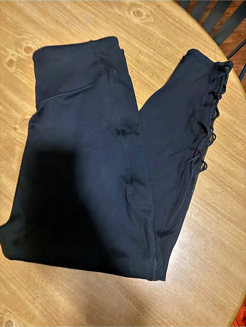 Victoria's Secret Lace-Up Side Leggings Black Medium